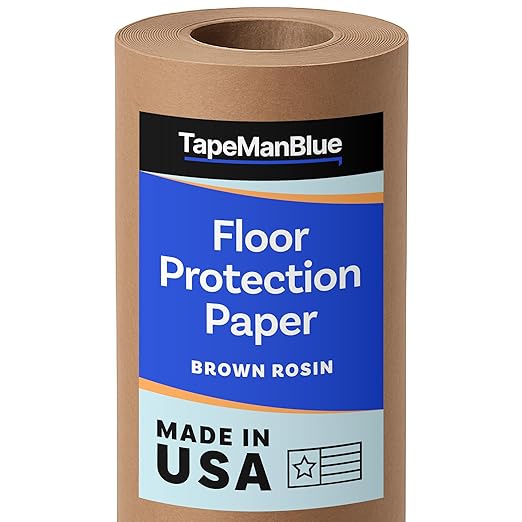 Floor Protection Paper, 36 inch x 166 ft Roll, Made in USA, 69# Brown Rosin by TapeManBlue