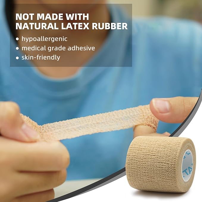 OK TAPE Self Adherent Cohesive Bandages Wrap 24Packs, Non-Woven Self Adhesive - Image 9