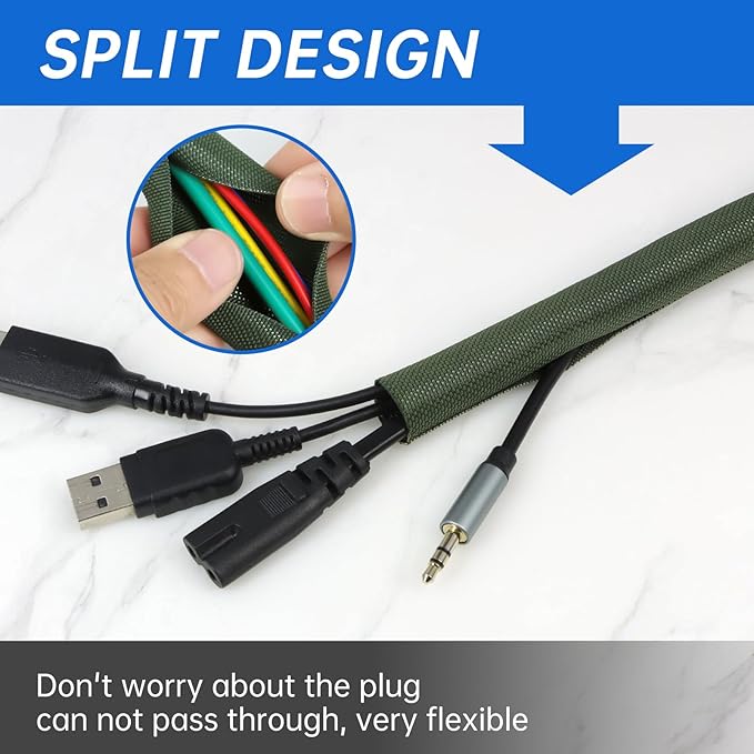Split Braided Cable Sleeve，Flexible Wire Loom Tubing, Automotive Cord Protector - Image 5
