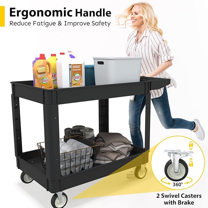 Heavy Duty Utility Rolling Tool Cart, 1000 lbs Capacity Utility Service Cart - Image 4