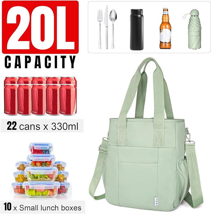 NOL Insulated Lunch Bag for Women, Large Spacious Lunch Tote Bag - Image 5