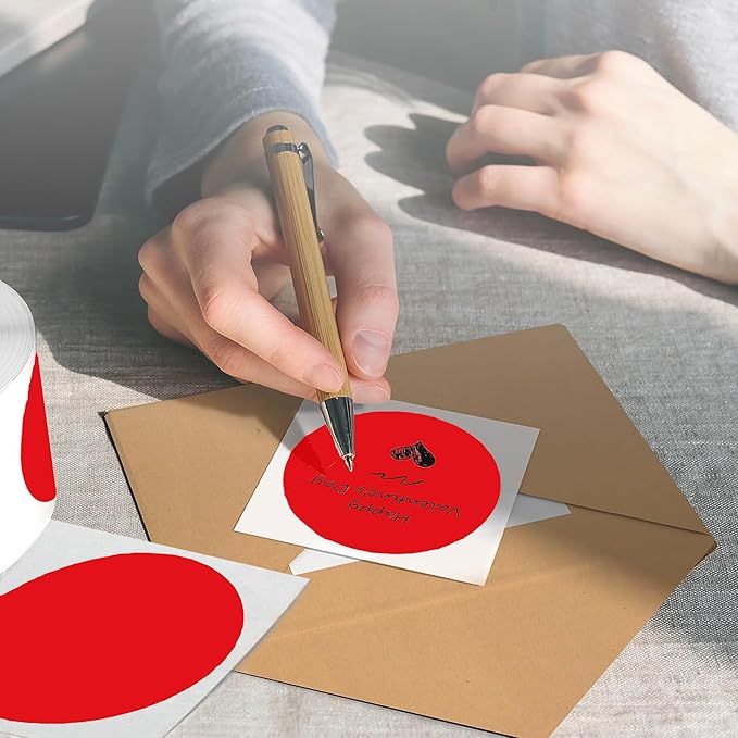 4 Inch Large Red Circle Thermal Labels, Self-Adhesive Round Inventory Stickers - Image 5