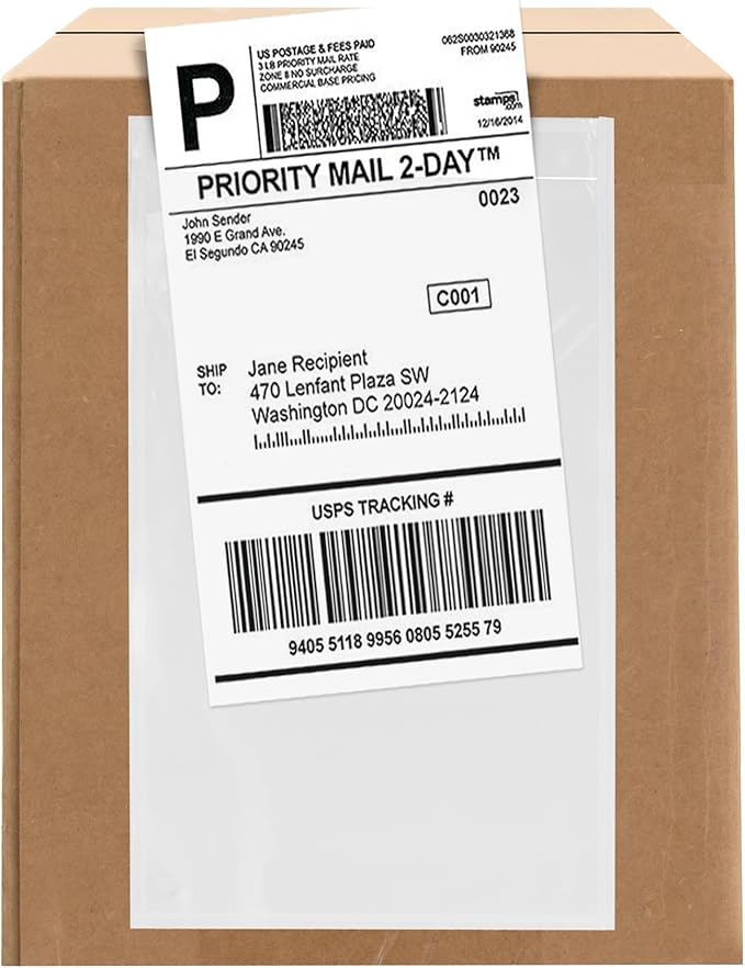 1000 Count 5.5" x 10" Shipping Label Envelopes, Top Loading by GPI+POLY