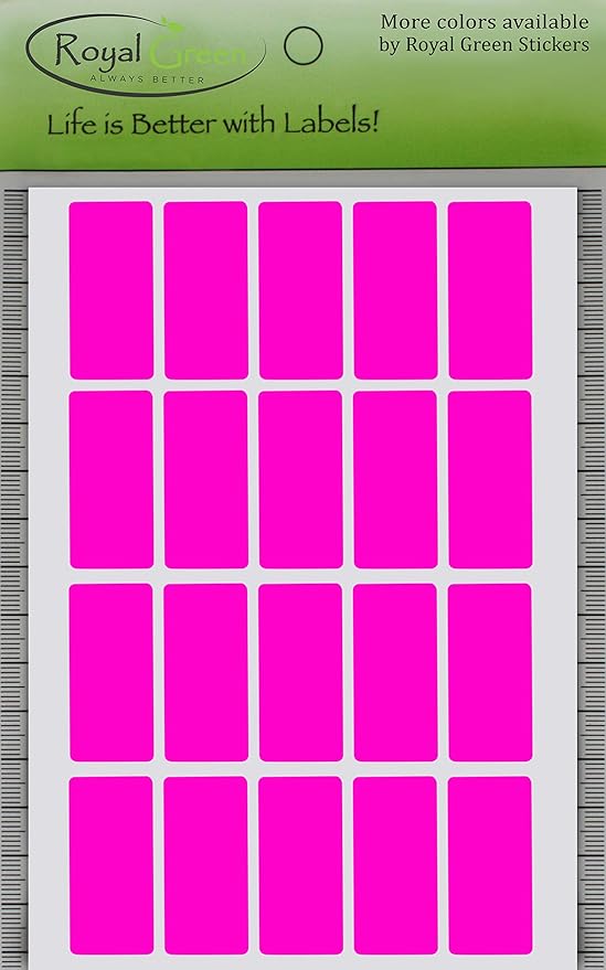 Royal Green Neon Pink Index tabs Color Labels 1.57 inch x 0.75 inch - Image 6