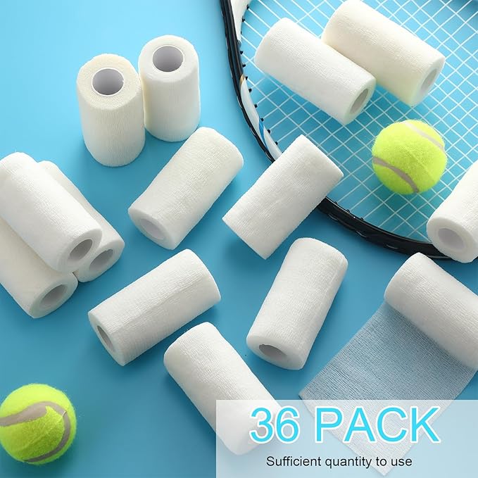 Treela 36 Pcs Self Adherent Bandage 4" X 5 Yard Wrap Breathable Cohesive - Image 5