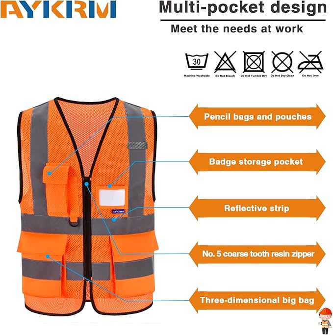 X Small High Visibility Mesh Safety Reflective Vest - Image 2