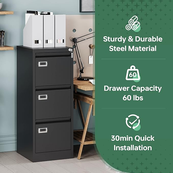 Letaya 3 Drawer File Cabinet - Image 7