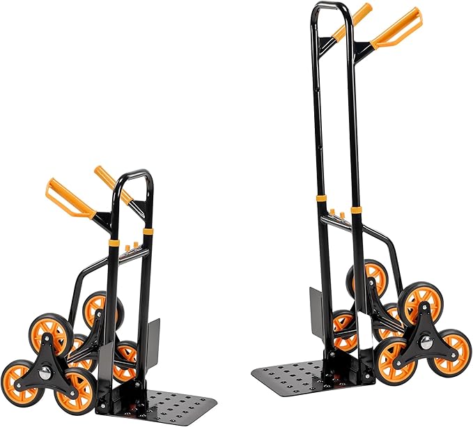 Heavy Duty Stair Climbing Hand Truck Dolly Cart, Portable and Foldable by eShelf
