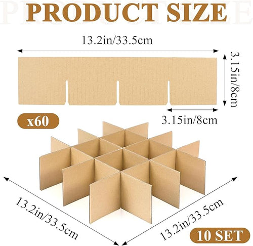 10 Set Moving Box Divider Kits, Short Cardboard Packing Dividers - Image 2