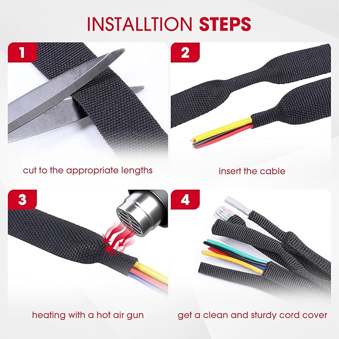 2 in 1 Heat Shrink Braided Sleeving Fabric Tubing-Ideal fit Irregular Shape - Image 9