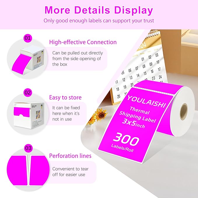 3 X 5 Inch Printable Waterproof Rectangle Color Coding Labels, 300 Per Roll - Image 3