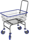 Rolling Laundry Cart with Wheels, Metal Wire Basket, Heavy Duty Utility Cart by Unknown