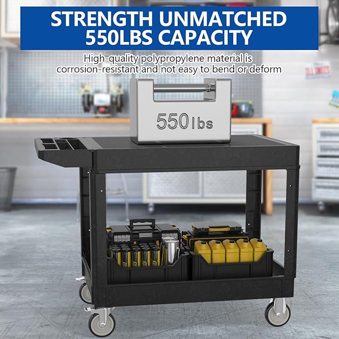 550LBS Utility Cart, Flat top 46x25 Inch Utility Cart - Image 6