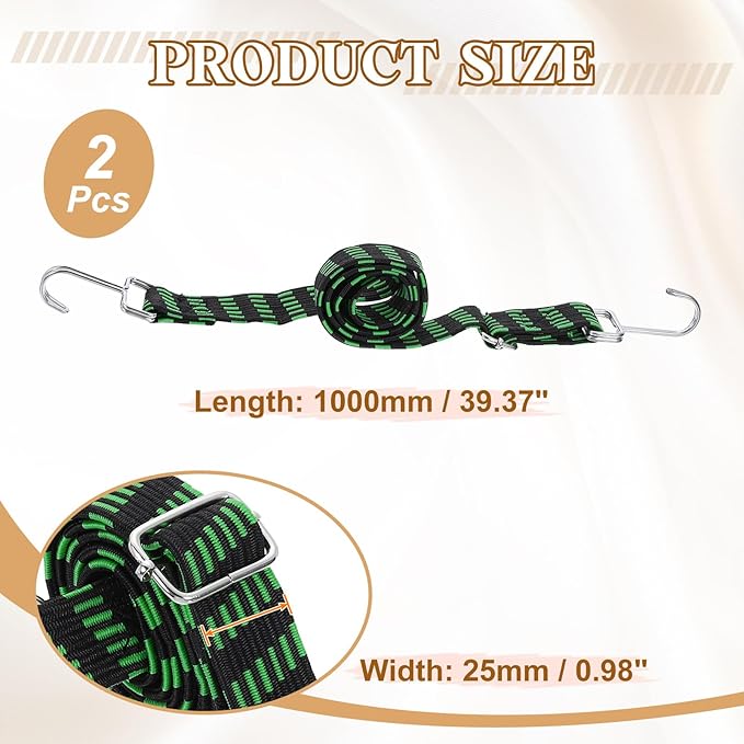 uxcell 2Pcs Adjustable Bungee Cords - Image 2