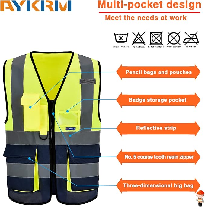 A-SAFETY High Visibility Reflective Safety Vest Customize Logo - Image 3