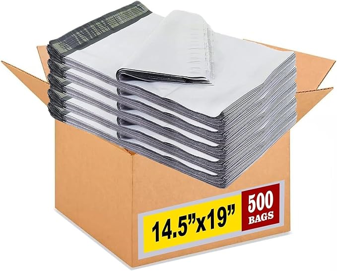 iMBAPrice 500 - 14.5x19 Premium Matte Finish White Poly Mailers Envelopes Bags by iMBAPrice
