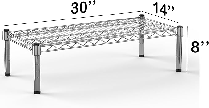 14''W x 30''L x 8''H Chrome Plated Wire Dunnage Rack | Off The Floor Storage - Image 3