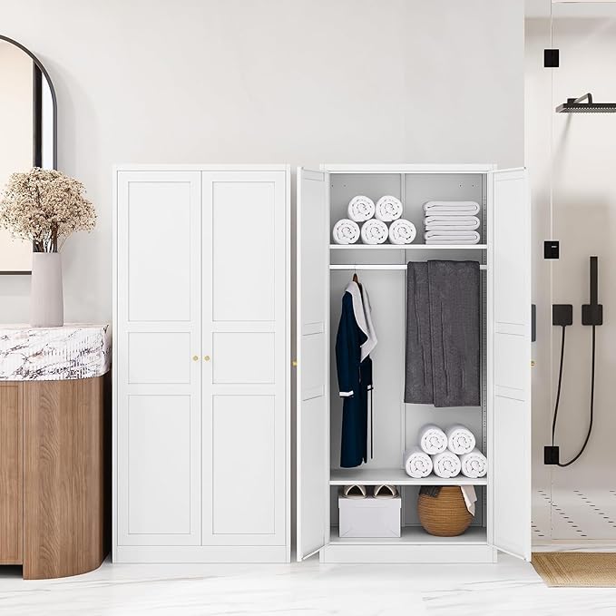 Letaya Wardrobe Armoire Closet, Bedroom Armoire Cabinet Clothes Organizer - Image 7