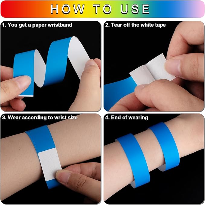 1200 Pcs Plastic Paper Wristbands - Image 4