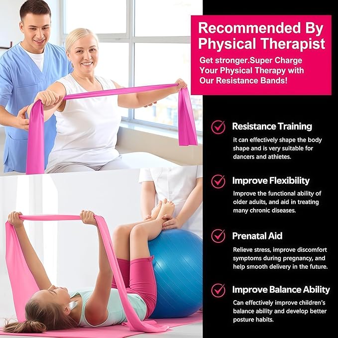 18PCS Resistance Bands Bulk, Non-Latex Physical Therapy Bands, Professional - Image 8