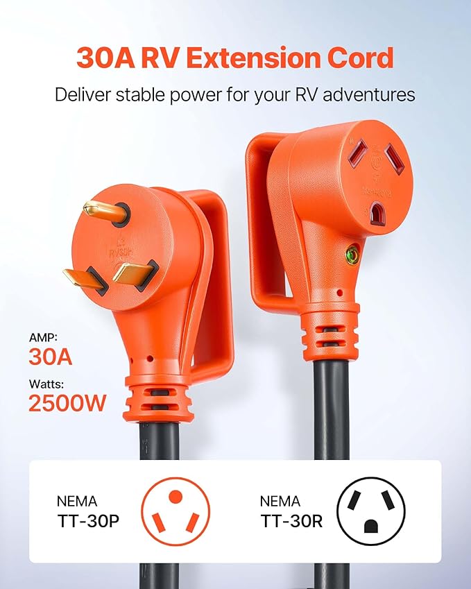 VEVOR 100 FT RV Extension Cord, 30 Amp, 125V 2500W Heavy Duty STW 10/3 Gauge - Image 3