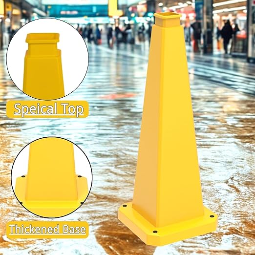 BESEA 3 Pack 28" Bright Yellow Traffic Safety Cones - Image 5