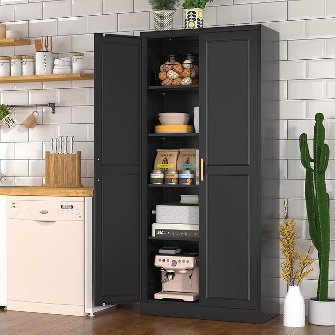 Pantry Cabinet, 71 Inch Tall Kitchen Storage Cabinet, Metal Pantry Cabinet - Image 2