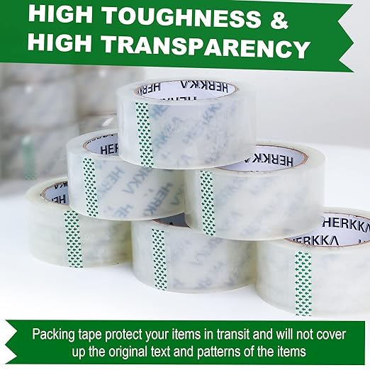 HERKKA Clear Packing Tape, 12 Rolls Heavy Duty Packaging Tape - Image 2