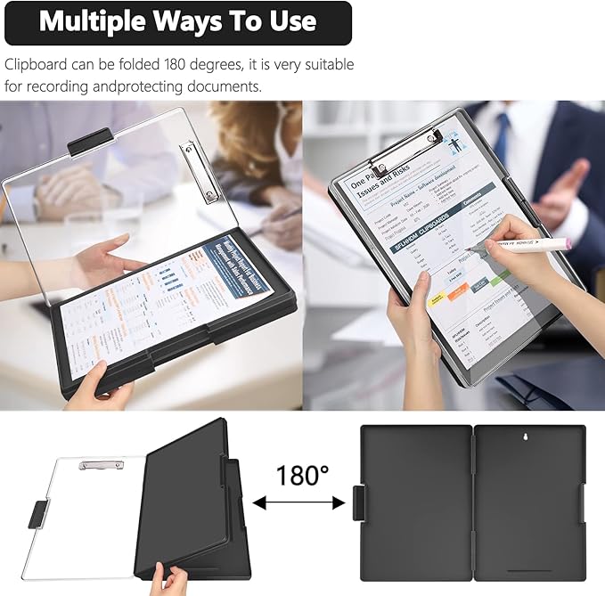 Clipboard with Storage, Heavy Duty Clip Boards 8.5x11 with 2 Storage Case - Image 6