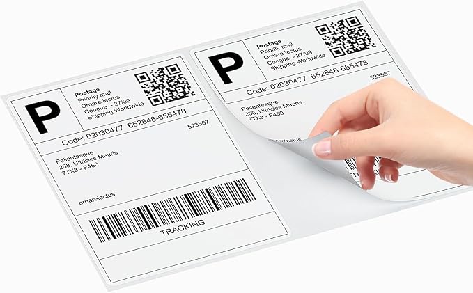 Coopaty Half Sheet Shipping Labels 8.5" x 5.5" Sticker Labels by COOPATY