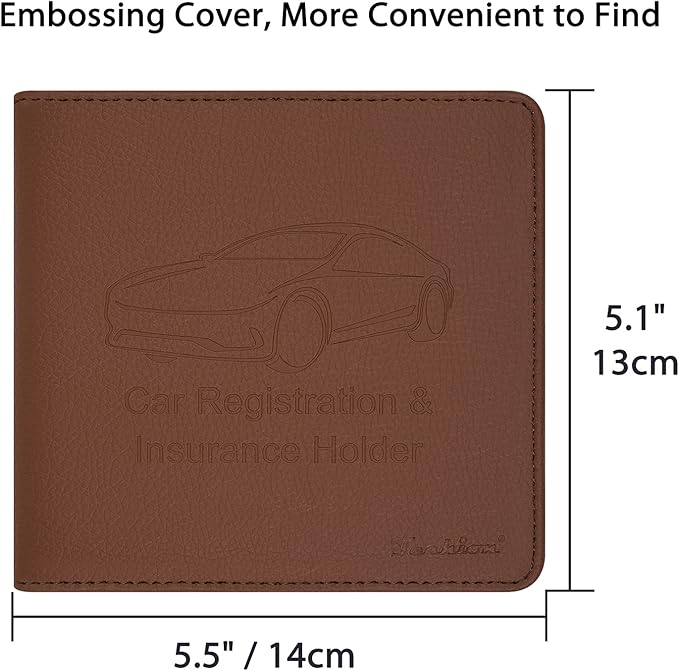 Car Insurance and Registration Holder, 5.5 x 5 Inch PU Leather Vehicle Glove - Image 4