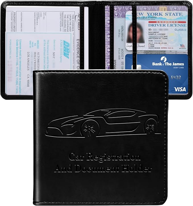 Car Registration and Insurance Holder, Vehicle Glove Box Car Organizer by Unknown