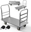 Platform Truck Cart with Detachable Baffle Guardrail, Heavy Duty 48x24 Inch by FAUENPEEY
