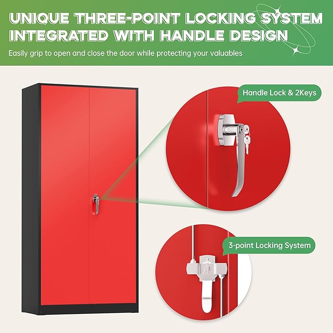 INTERGREAT Metal Storage Cabinet, Locking Tool Cabinets - Image 7