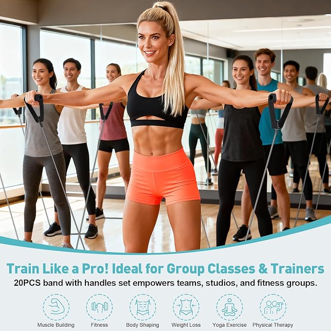 20PCS Resistance Bands with Handles - Image 3