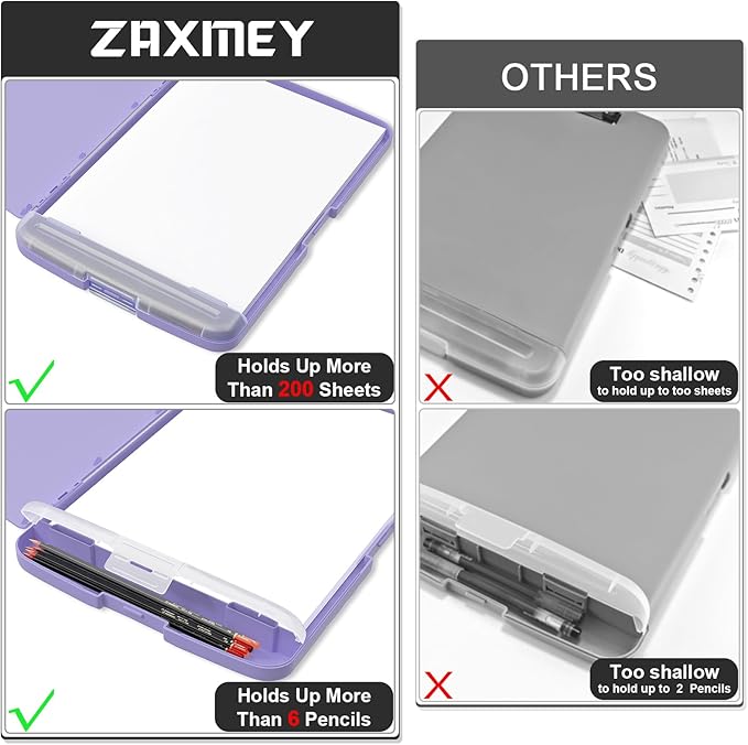 Plastic Clipboard with Storage, 8.5 x 11 Storage Organization Box Side-Opening - Image 5