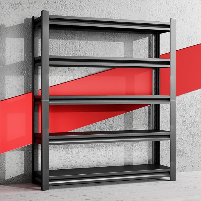 72" H Adjustable Garage Shelving 2500LBS Storage Shelves 5-Tier Heavy Duty by Guomao