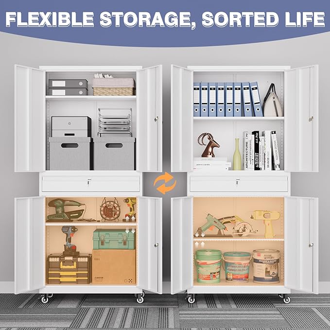 73" Metal Garage Storage Cabinet - Image 5