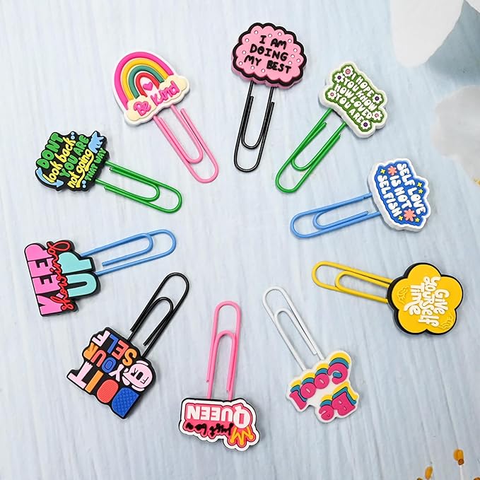 30 PCS Pharse Paper Clips Metal Paperclip Large Size Paper Clip Cute Bookmark - Image 5