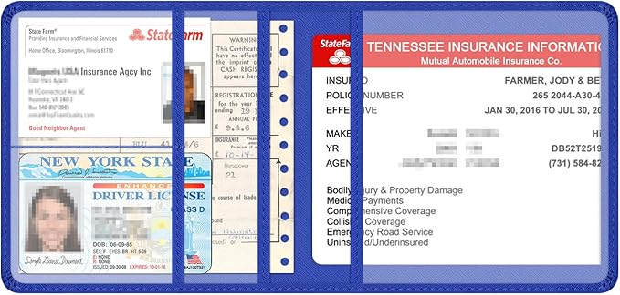 Car Insurance and Registration Holder, 5.5 x 5 Inch PU Leather Vehicle Glove - Image 3