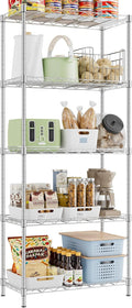 Storage Shelves, 21.3"W*11.8"D*58.5"H Kitchen Wire Shelving Unit Loads 550LBS by ROOMTEC