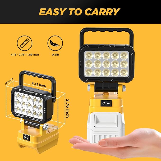 2Pack 6000 Lumen LED Work Light Compatible - Image 8