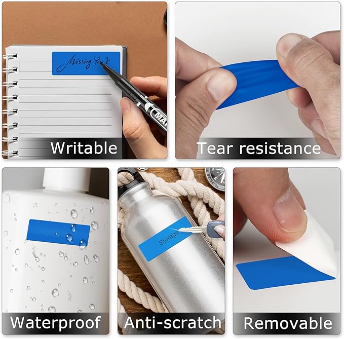 Blue Color Coding Labels 1 × 2 Inches Self-Adhesive Vinyl Rectangle Stickers - Image 3