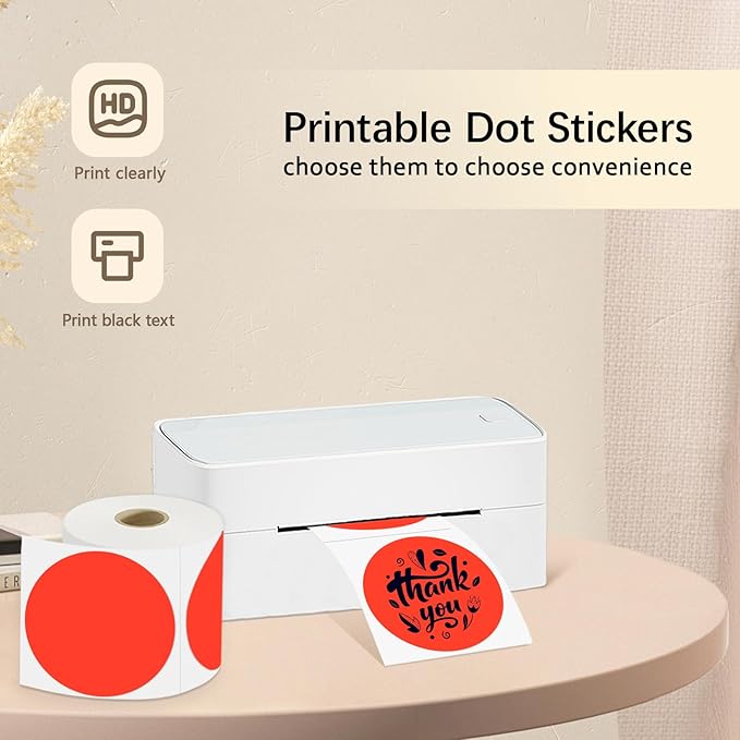 3 X 3 Inch Round Thermal Labels Circle Color Coding Labels Printable Waterproof - Image 2