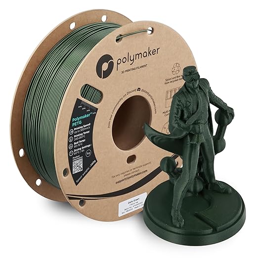 Polymaker PETG Dark Green 3D Printer Filament 1.75mm 1kg, High Speed PETG up to by Polymaker