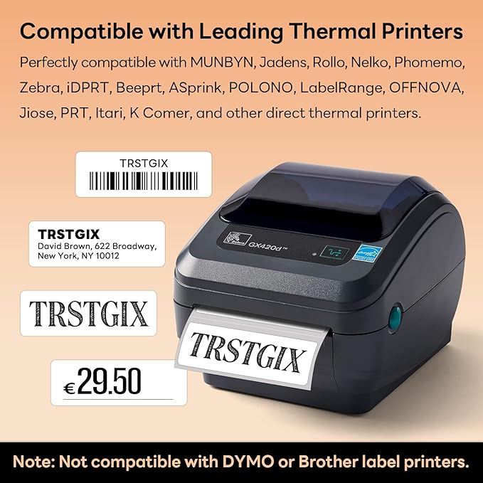 3" x 1" Direct Thermal Labels, Strong Adhesive Barcode & Return Address - Image 3