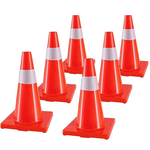 Traffic Safety Cones 18 Inch 6 Pack by JadeButterfly