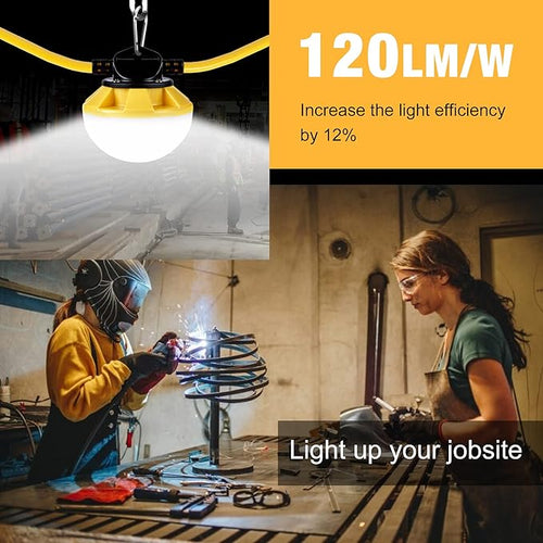 100FT Construction String Lights, IP65 Waterproof ETL Certified LED String Work - Image 2