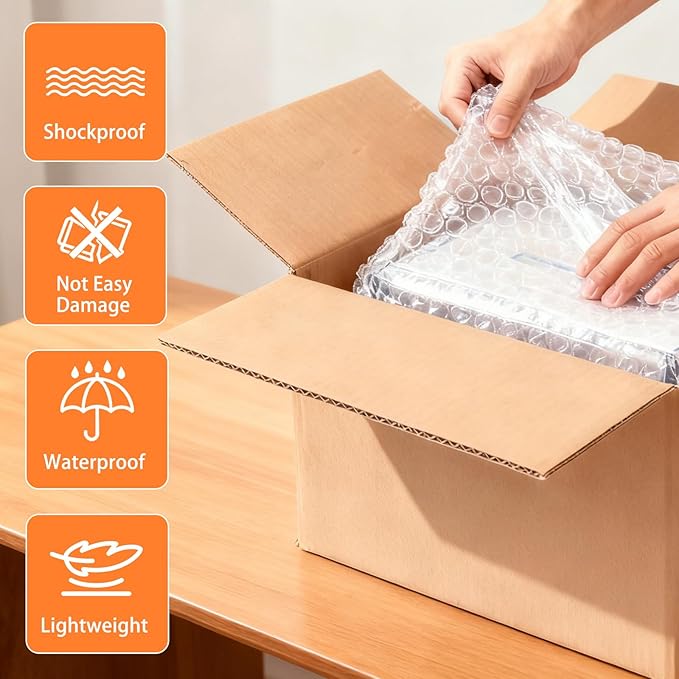 Cheardia 40 Pack Bubble Out Bags, Double Walled Clear Bubble Pouches Wrap Bag - Image 7