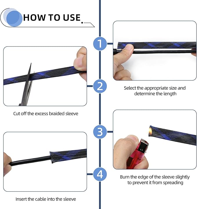 Expandable Braided Sleeving, PET Automotive Wire Loom, Flexible Cable Management - Image 6